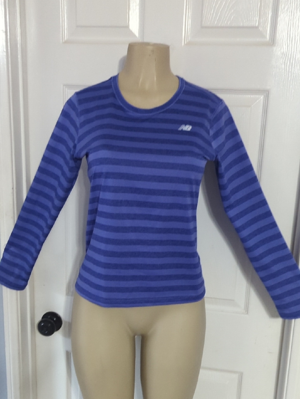 New Balance Purple & Blue Striped Long-Sleeve Tee